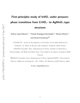 Phase Transitions from Crvo4- to Agmno4-Type Structure