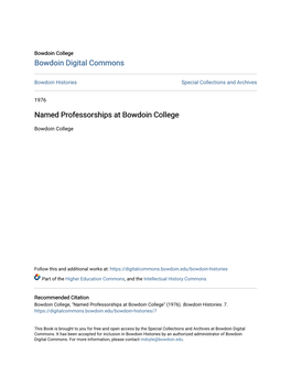 Named Professorships at Bowdoin College