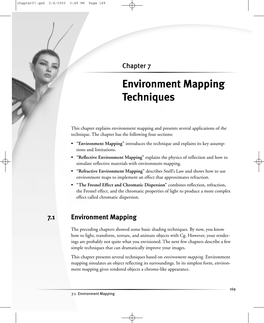 Environment Mapping Techniques