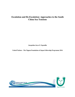 Escalation and De-Escalation: Approaches to the South China Sea Tensions