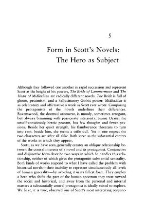 Form in Scott's Novels: the Hero As Subject