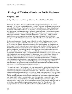 Ecology of Whitebark Pine in the Pacific Northwest