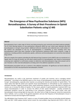 The Emergence of New Psychoactive Substance (NPS) Benzodiazepines