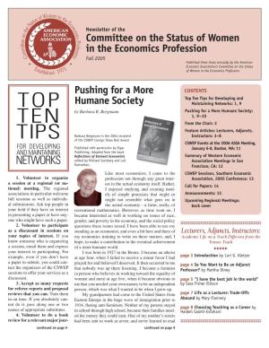Fall 2005 Published Three Times Annually by the American Economic Association’S Committee on the Status of Women in the Economics Profession