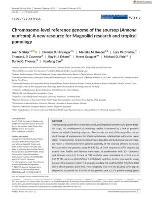 Chromosome‐Level Reference Genome of the Soursop (Annona Muricata