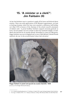 'A Minister Or a Clerk?': Jim Fairbairn