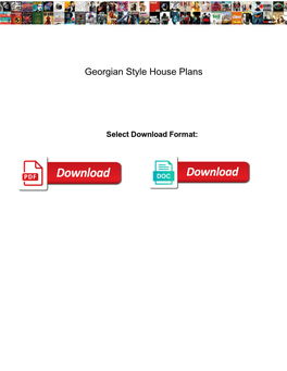 Georgian Style House Plans