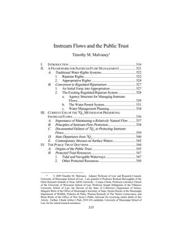Instream Flows and the Public Trust