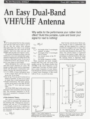 An Easy Dual-Band VHF/UHF Antenna