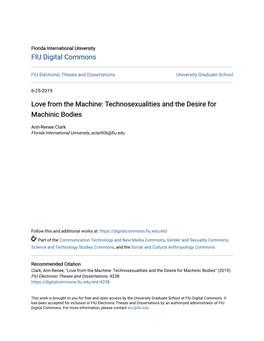 Technosexualities and the Desire for Machinic Bodies
