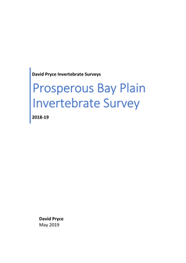 Prosperous Bay Plain Invertebrate Survey