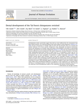 Dental Development of the Tai Forest Chimpanzees Revisited