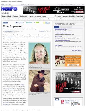 Doug Supernaw - - Music - Houston - Houston Press