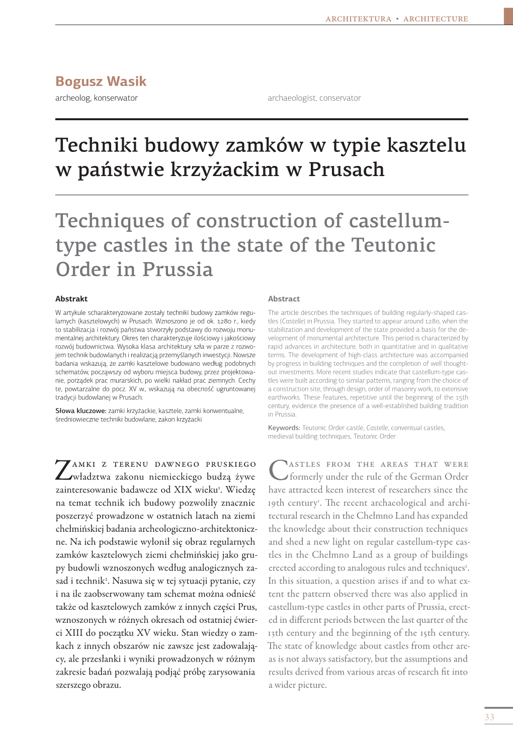 Techniki Budowy Zamków W Typie Kasztelu W Państwie Krzyżackim W Prusach