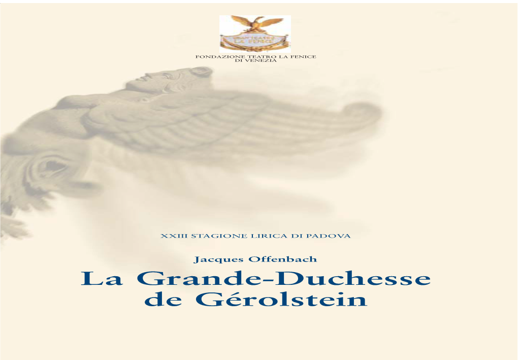 La Grande-Duchesse De Gérolstein De Grande-Duchesse La Offenbach Jacques Jacques Offenbach La Grande-Duchesse De Gérolstein TITOLO