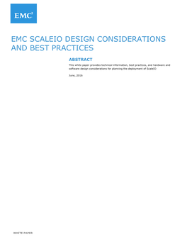 Emc Scaleio Design Considerations and Best Practices