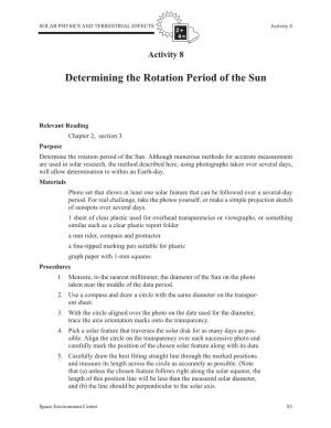 Determining the Rotation Period of the Sun