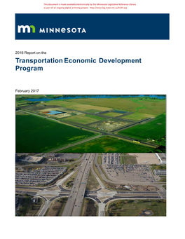 2017 Transportation Economic Development Program Report
