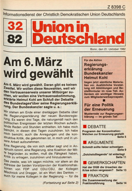 UID 1982 Nr. 32, Union in Deutschland