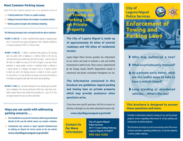 Enforcement of Towing and Parking Laws on Private Property
