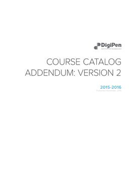 2015-2016 Course Catalog Addendum