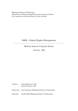 DRM – Digital Right Management