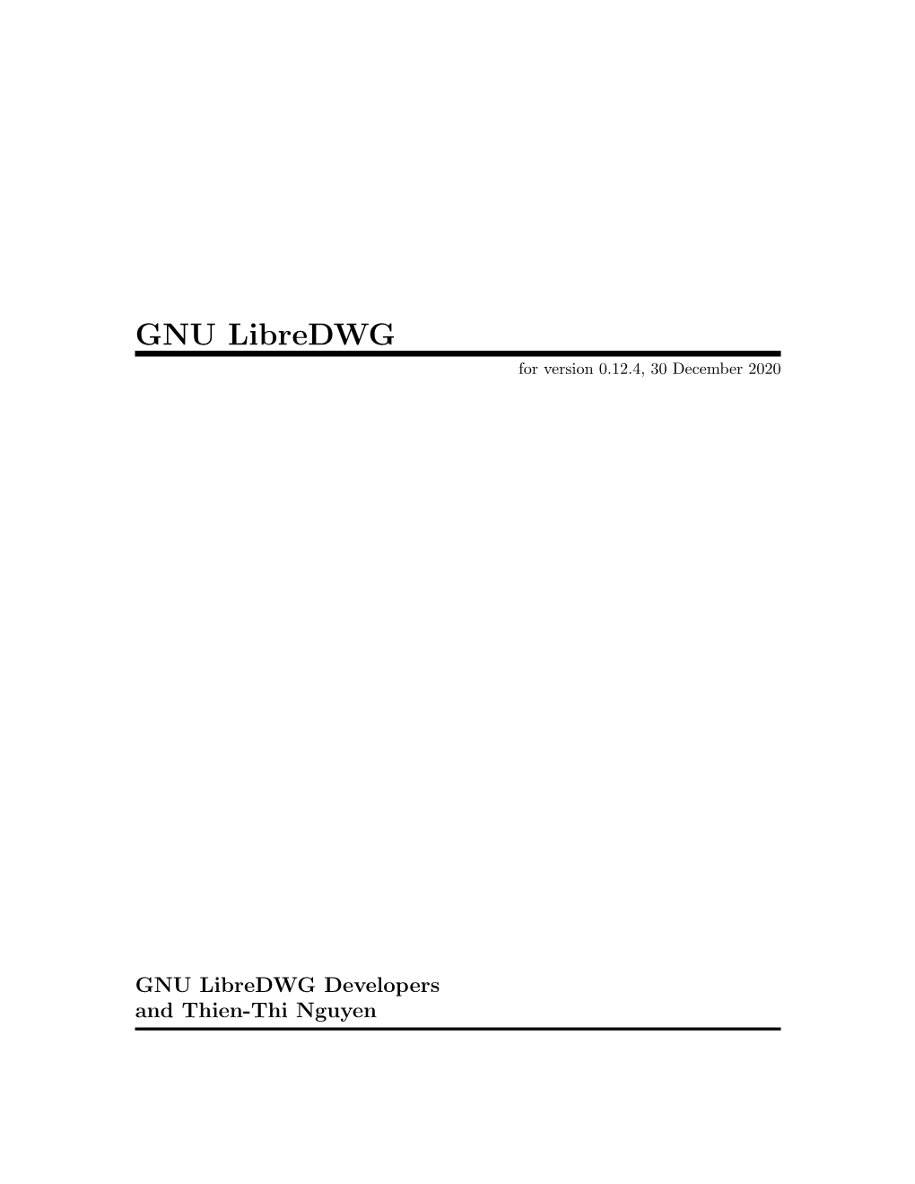 GNU Libredwg for Version 0.12.4, 30 December 2020