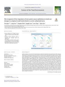 The Response of the Migration of Non-Point Source Pollution to Land Use Change in a Typical Small Watershed in a Semi-Urbanized Area
