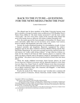 The Futureâ•Flquestions for the News Media from the Past