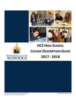 Hcshigh School Course Description Guide 2017-2018