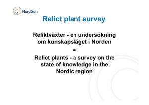 Relict Plant Survey