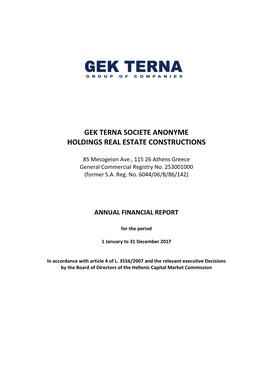 Gek Terna Societe Anonyme Holdings Real Estate Constructions