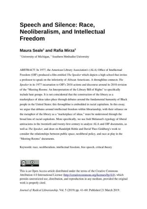 Race, Neoliberalism, and Intellectual Freedom