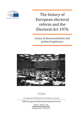 The History of European Electoral Reform and the Electoral Act 1976