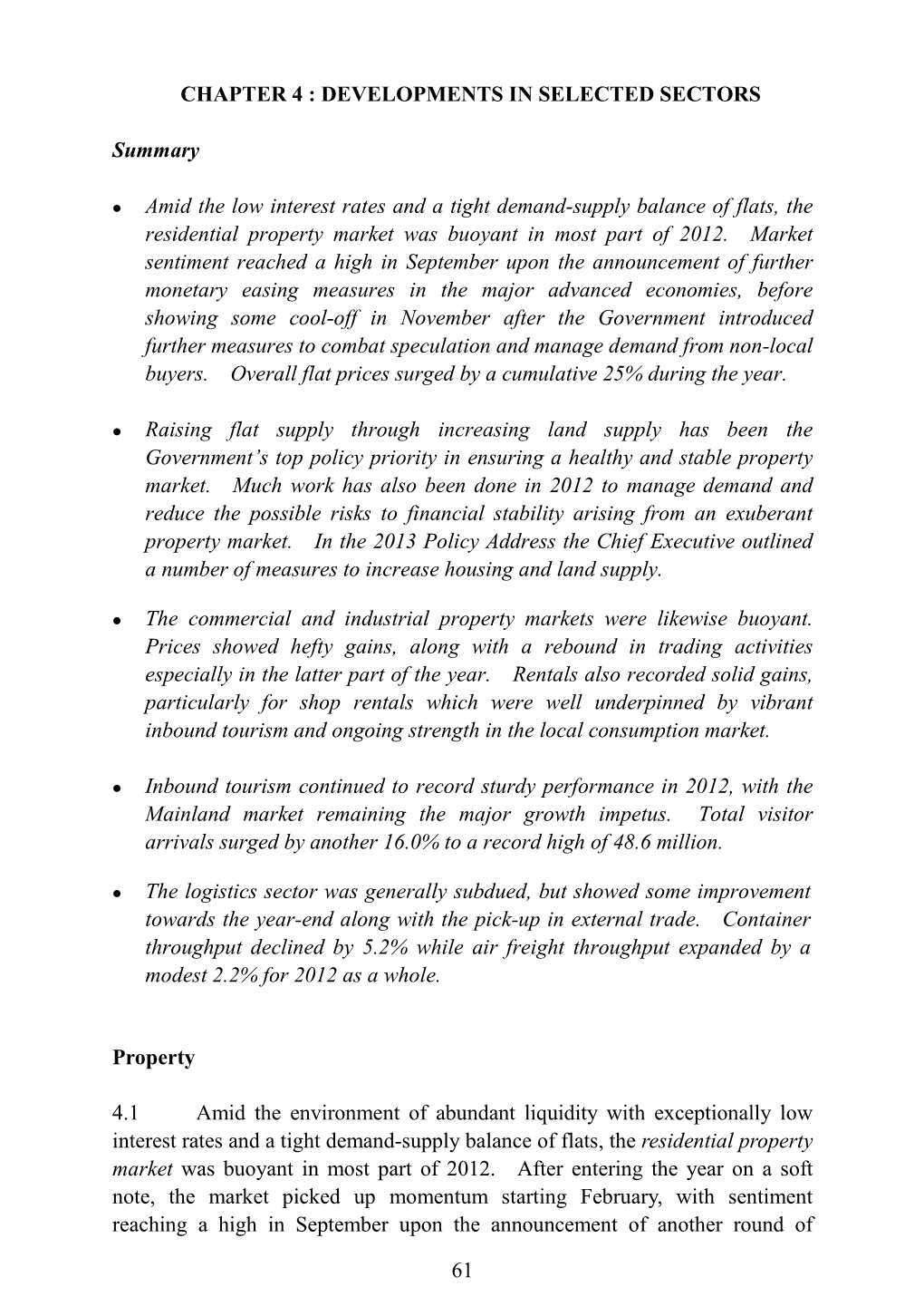 2012 Economic Background and 2013 Prospects