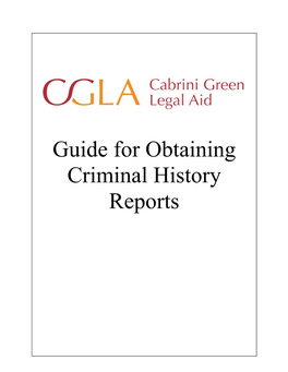 Guide for Obtaining Criminal History Reports