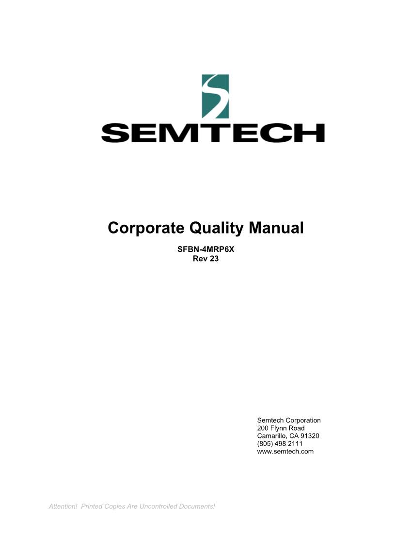Download Corporate Quality Manual