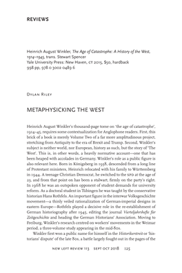 Metaphysicking the West