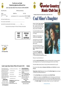 Coal Miner's Daughter Do You Sing Or Play a Musical Instrument?