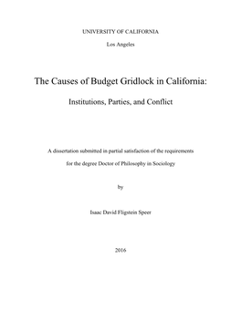 The Causes of Budget Gridlock in California