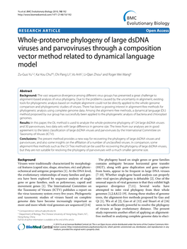 Whole-Proteome Phylogeny of Large Dsdna Viruses and Parvoviruses