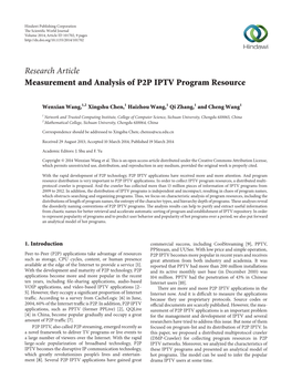 Measurement and Analysis of P2P IPTV Program Resource