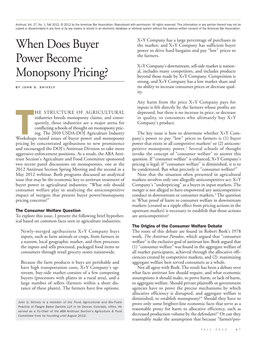 When Does Buyer Power Become Monopsony Pricing?