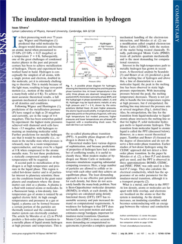 The Insulator-Metal Transition in Hydrogen