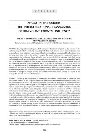 Angels in the Nursery: the Intergenerational Transmission of Benevolent Parental Influences