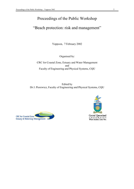 Proceedings of the Public Workshop “Beach Protection: Risk