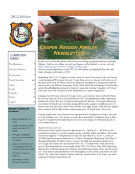 Casper Region Angler Newsletter 2012 Edition