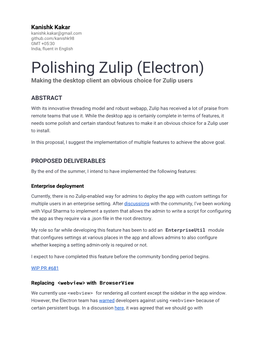 Polishing Zulip (Electron) Making the Desktop Client an Obvious Choice for Zulip Users