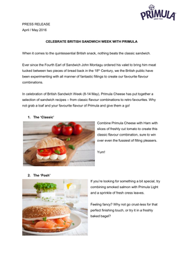 Celebrate British Sandwich Week with Primula Cheese