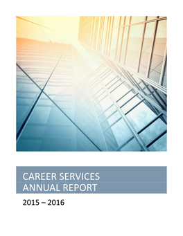 Career Services Annual Report 2015 – 2016